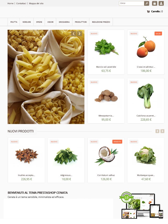 esempio Layout e-commerce Image